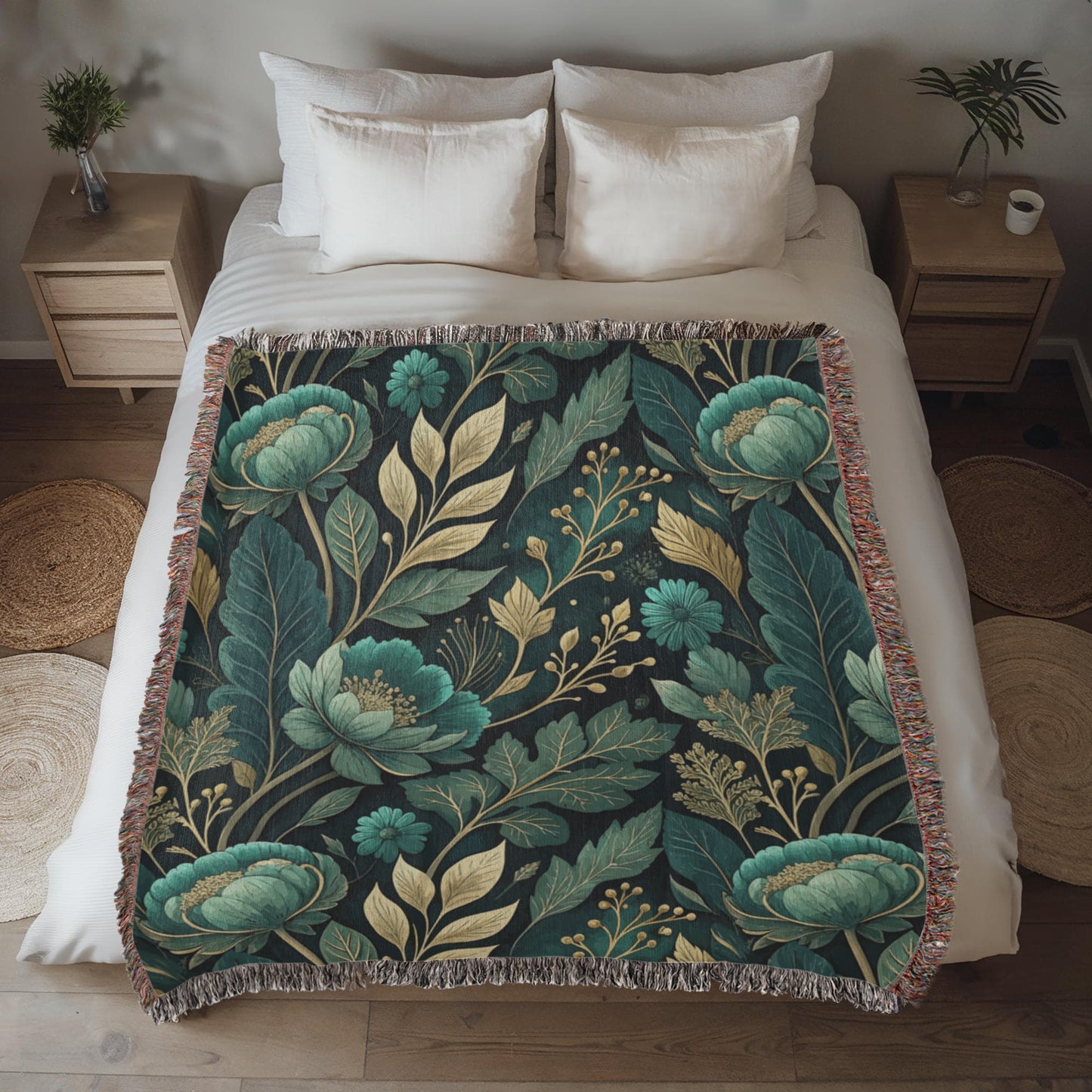 Oversized Floral Pattern 003 - 50" x 60" Heirloom Woven Blanket
