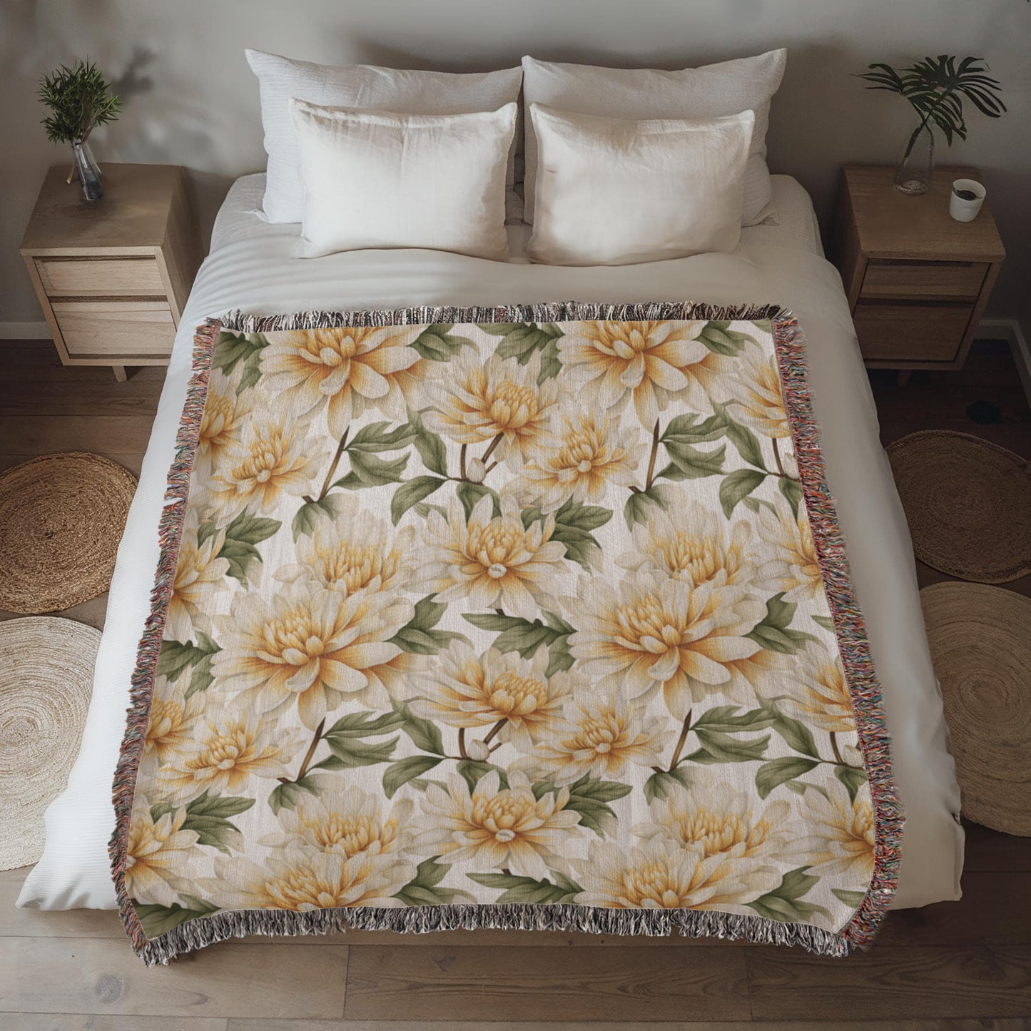 Spring Flowers Pattern 004 - 50" x 60" Heirloom Woven Blanket