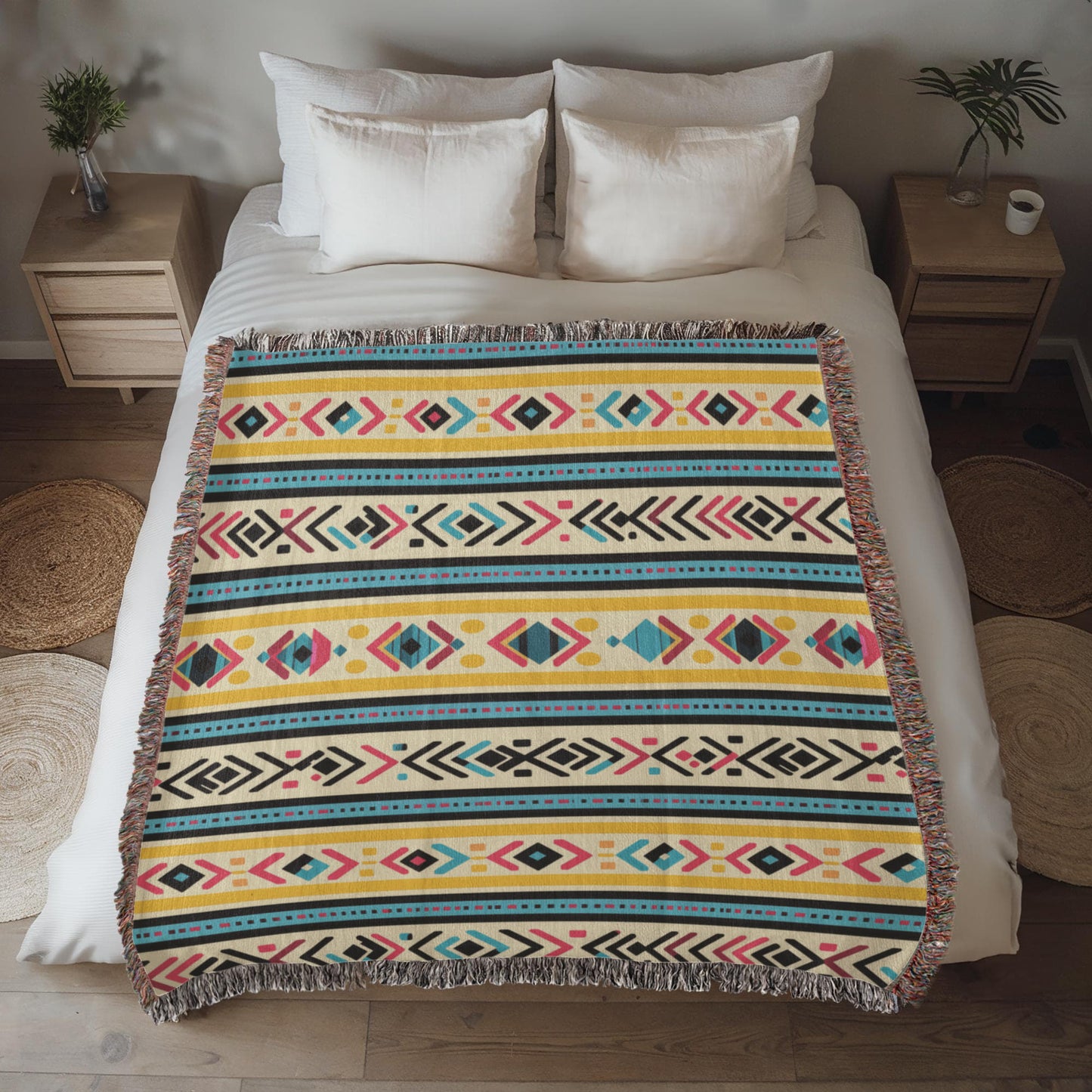 Mexican Textile Pattern 001 - 50" x 60" Heirloom Woven Blanket