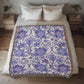 Blue And Purple Floral Pattern 004 - 50" x 60" Heirloom Woven Blanket