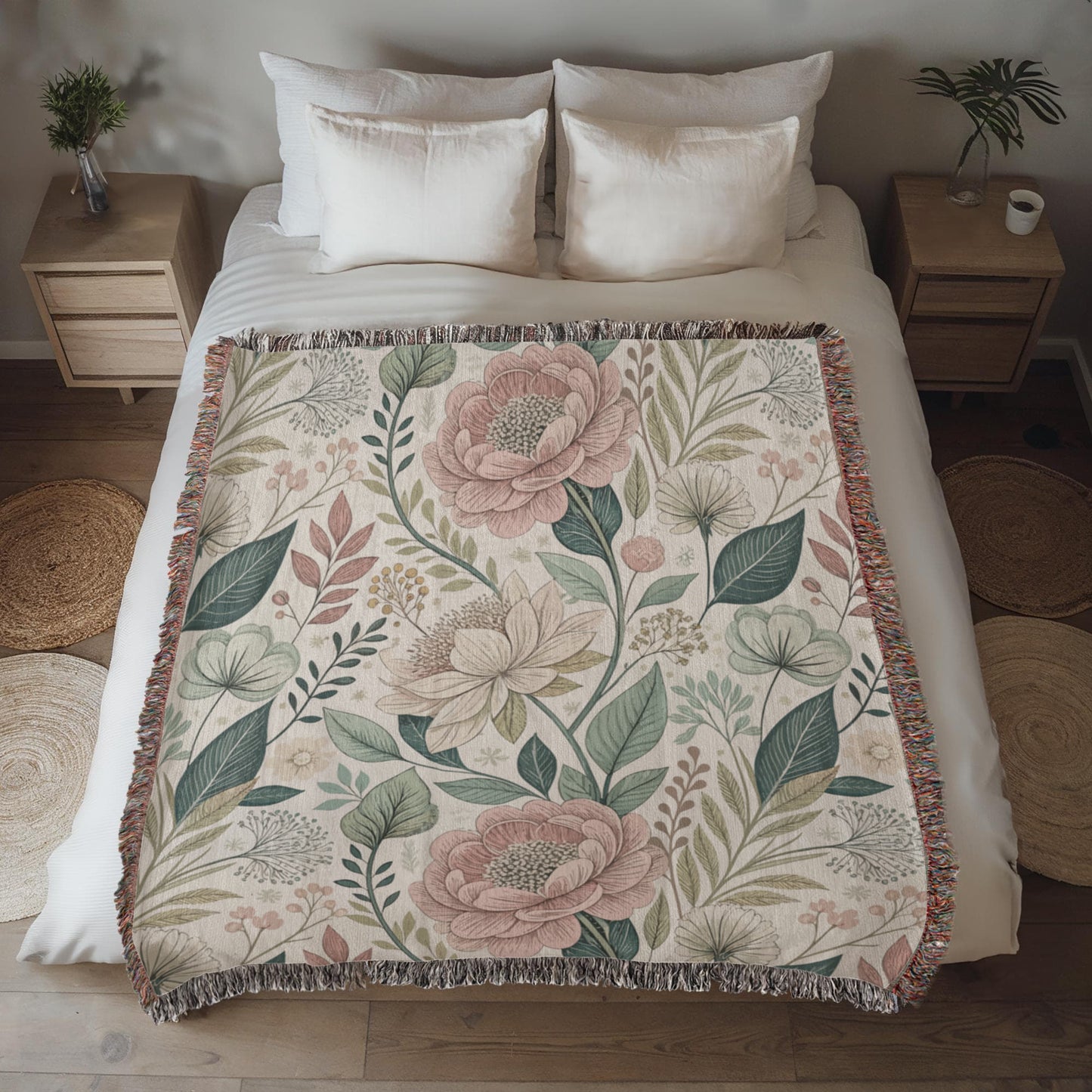 Oversized Floral Pattern 009 - 50" x 60" Heirloom Woven Blanket