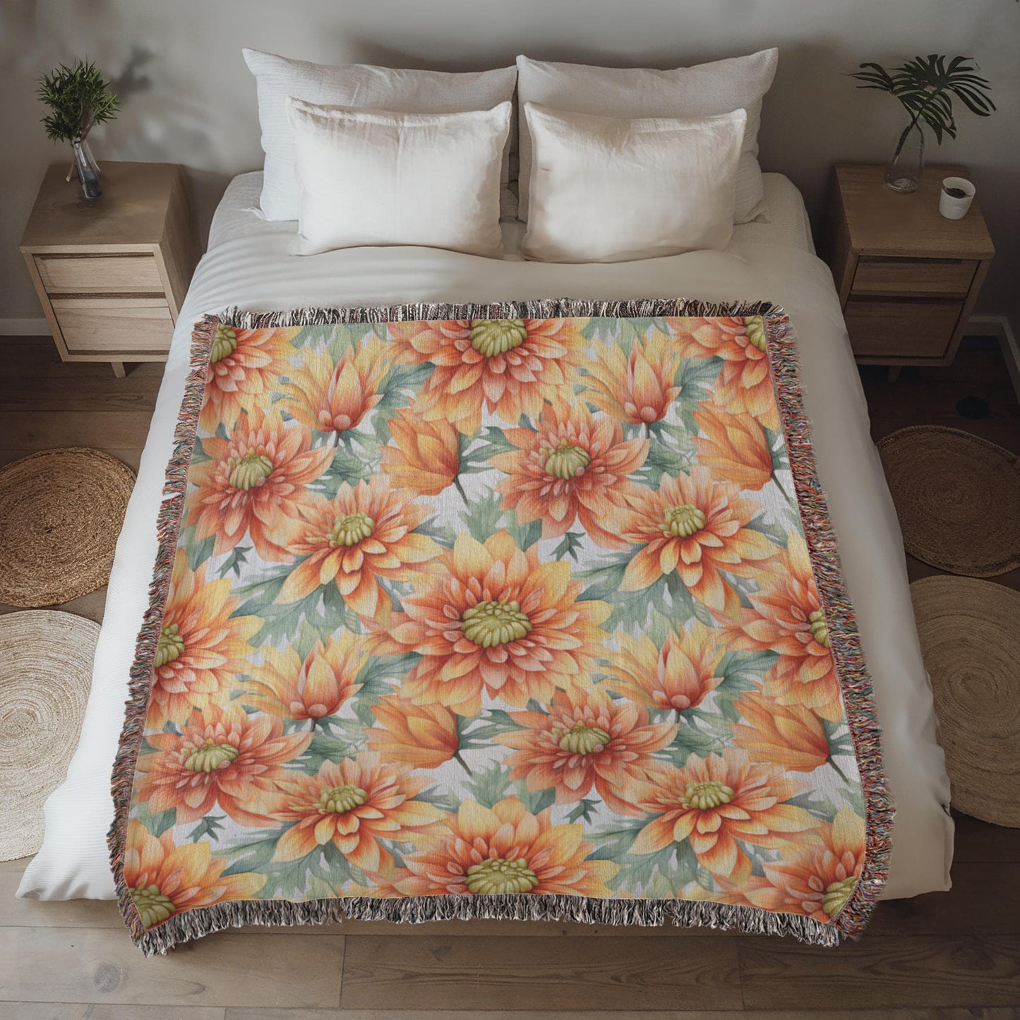 Spring Flowers Pattern 019 - 50" x 60" Heirloom Woven Blanket