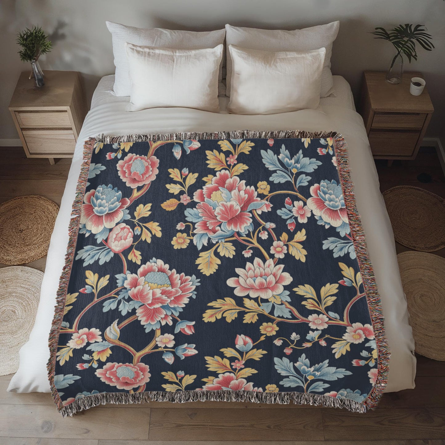 Chinoiserie Pattern 015 - 50" x 60" Heirloom Woven Blanket