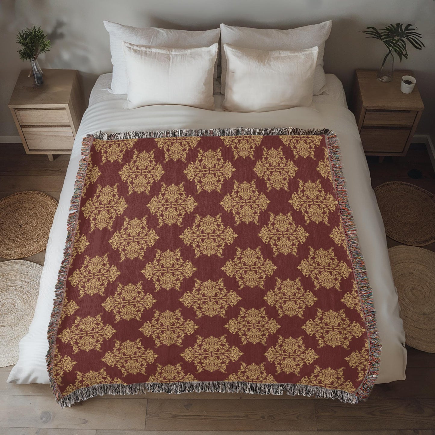 Damask Pattern 020 - 50" x 60" Heirloom Woven Blanket