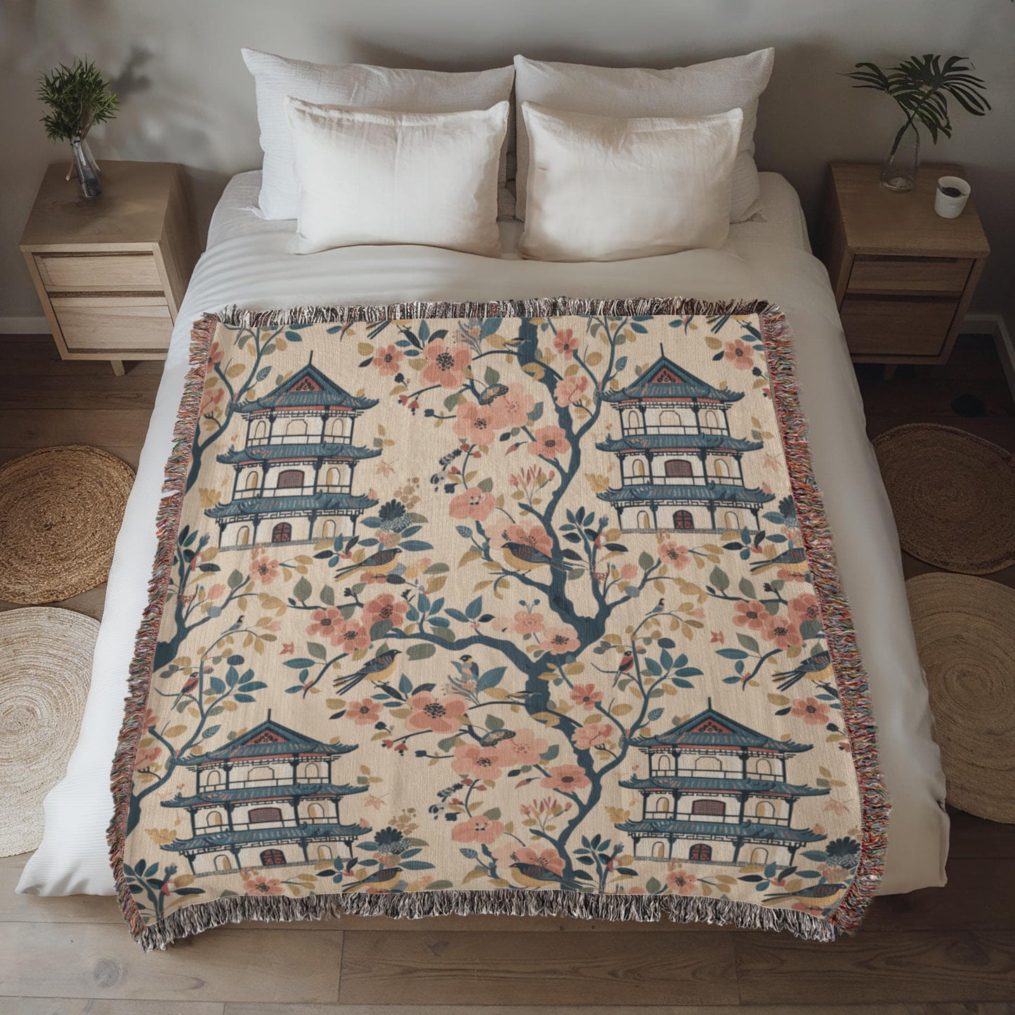 Chinoiserie Pattern 003 - 50" x 60" Heirloom Woven Blanket