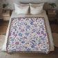 Blue And Purple Floral Pattern 012 - 50" x 60" Heirloom Woven Blanket