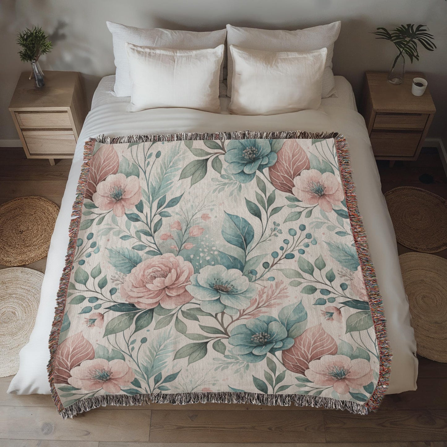 Oversized Floral Pattern 007 - 50" x 60" Heirloom Woven Blanket