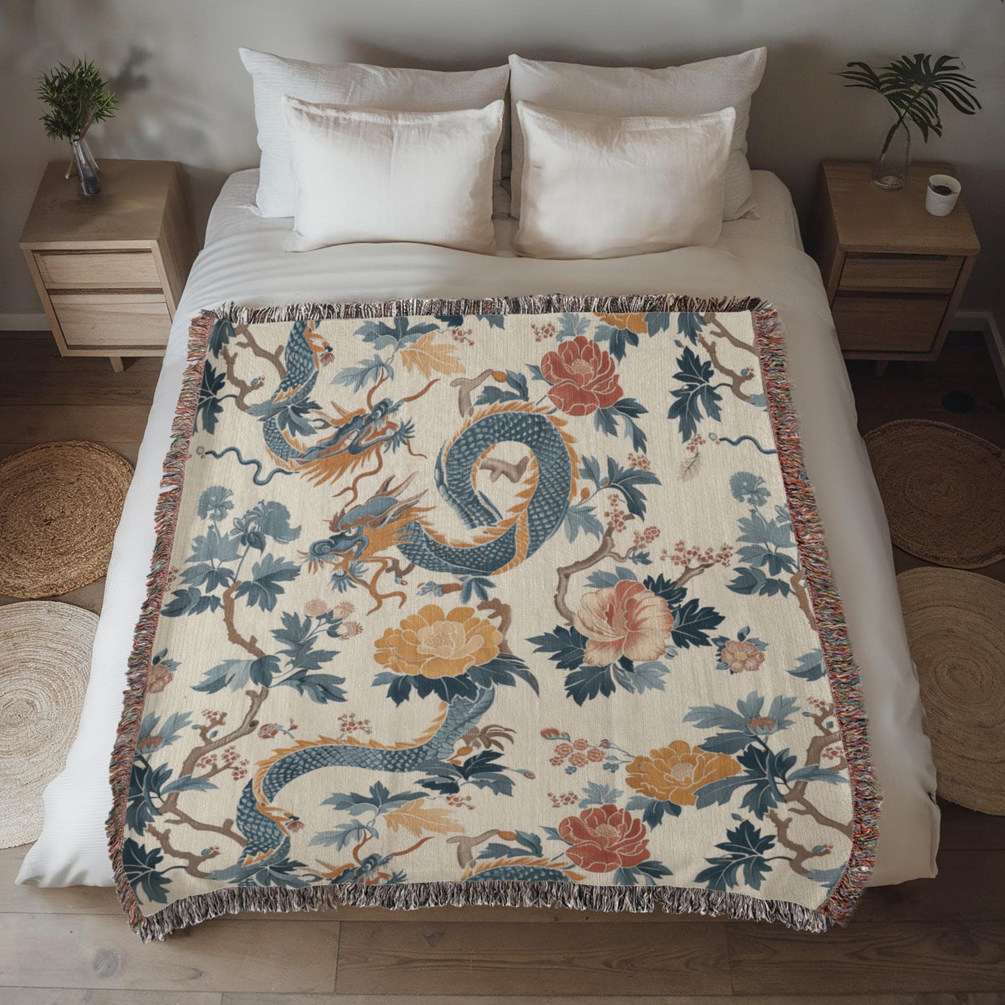 Chinoiserie Pattern 007 - 50" x 60" Heirloom Woven Blanket