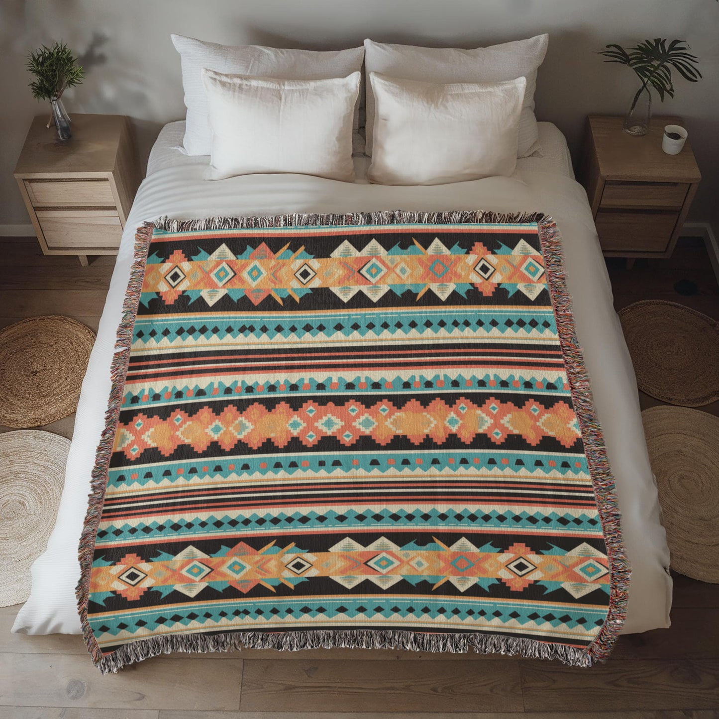 Mexican Textile Pattern 002 - 50" x 60" Heirloom Woven Blanket