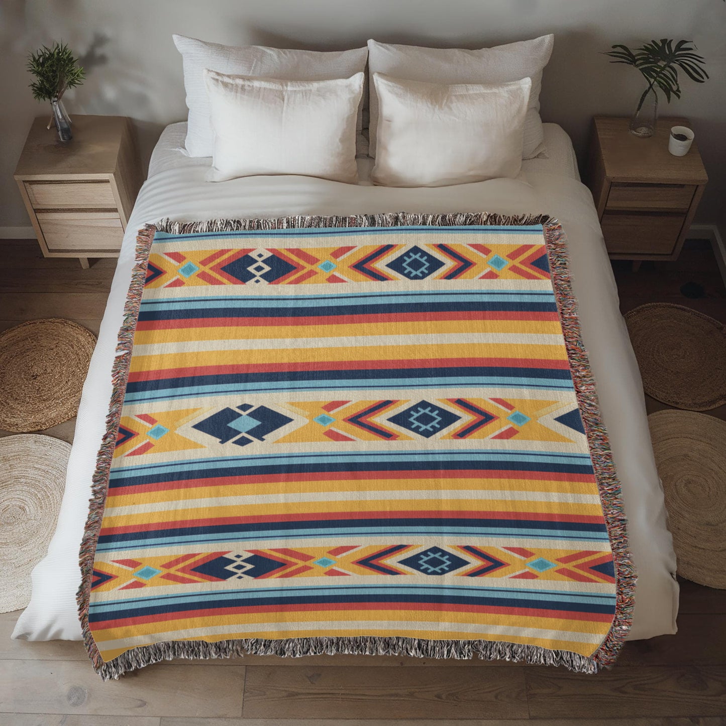 Mexican Textile Pattern 008 - 50" x 60" Heirloom Woven Blanket