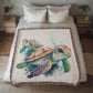 Cute Sea Turtle 011 - 50" x 60" Heirloom Woven Blanket