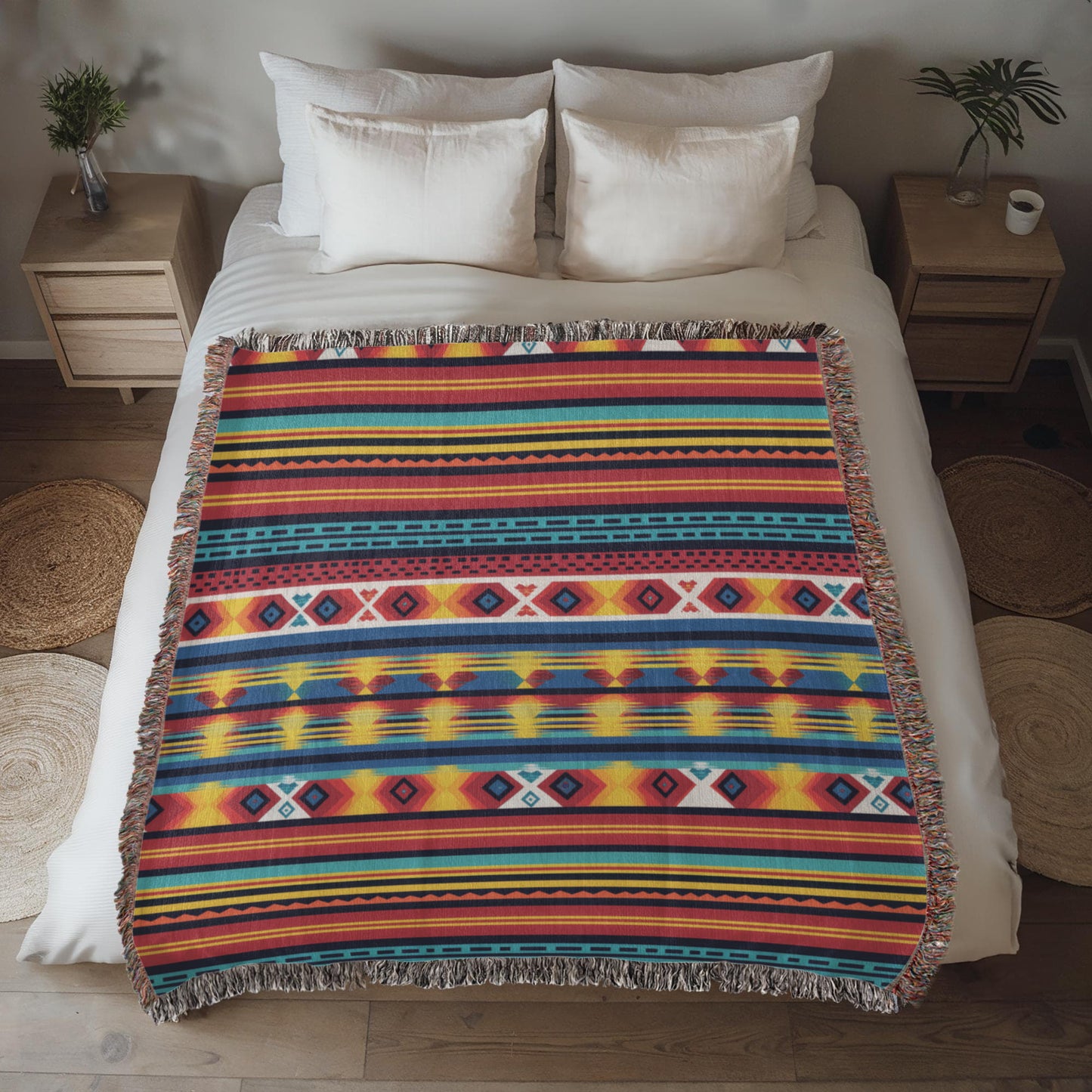 Mexican Textile Pattern 006 - 50" x 60" Heirloom Woven Blanket