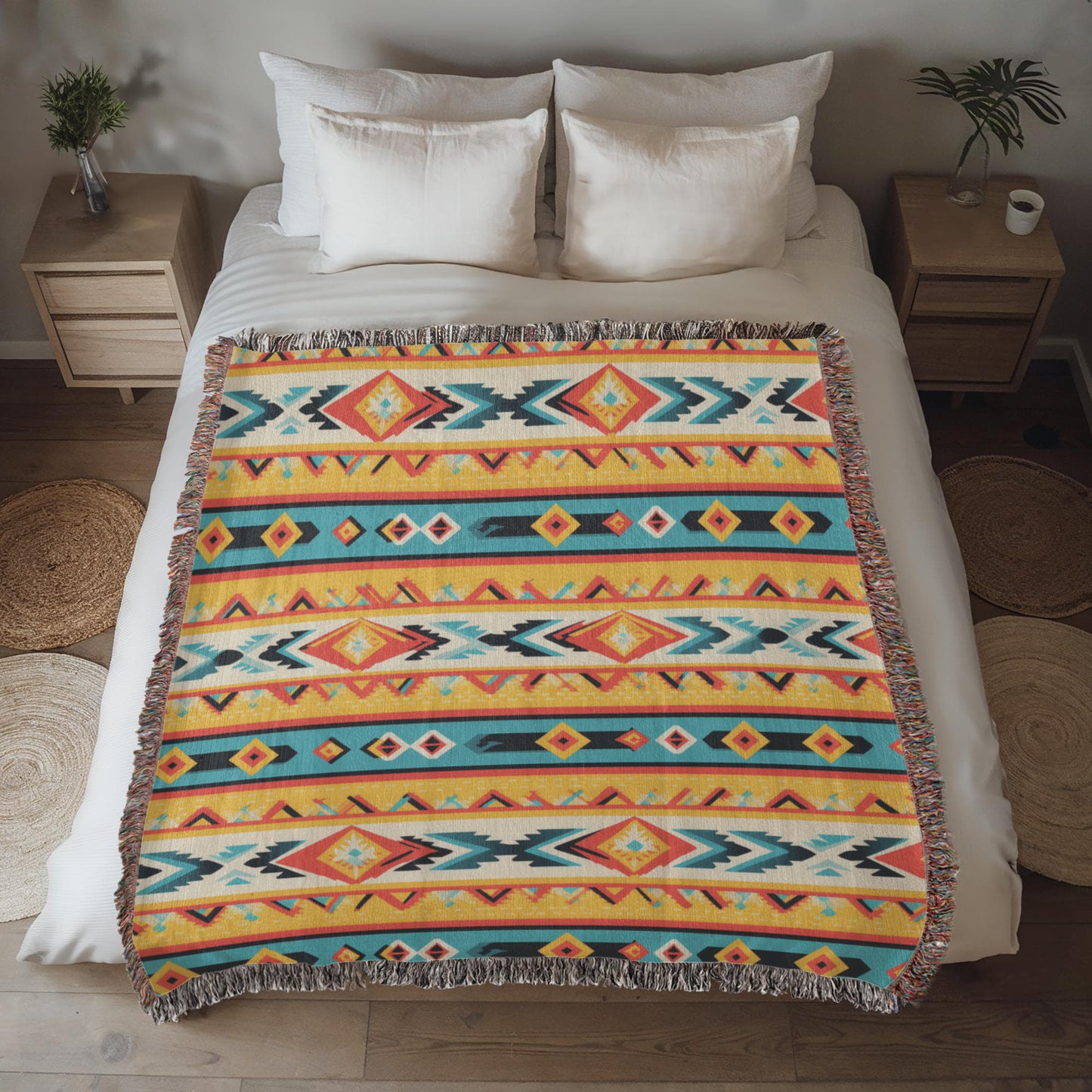 Mexican Textile Pattern 004 - 50" x 60" Heirloom Woven Blanket