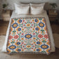 Mexican Floral Fiesta Pattern 016 - 50" x 60" Heirloom Woven Blanket