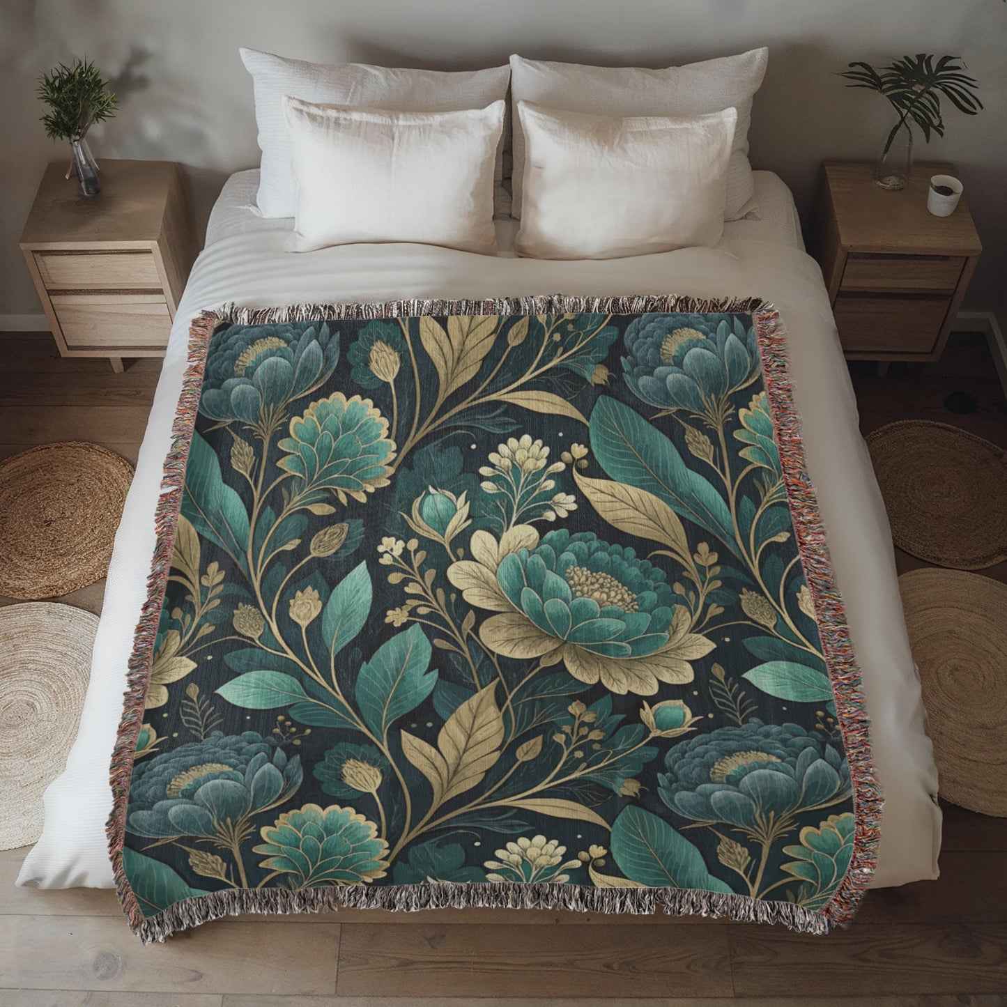 Oversized Floral Pattern 006 - 50" x 60" Heirloom Woven Blanket