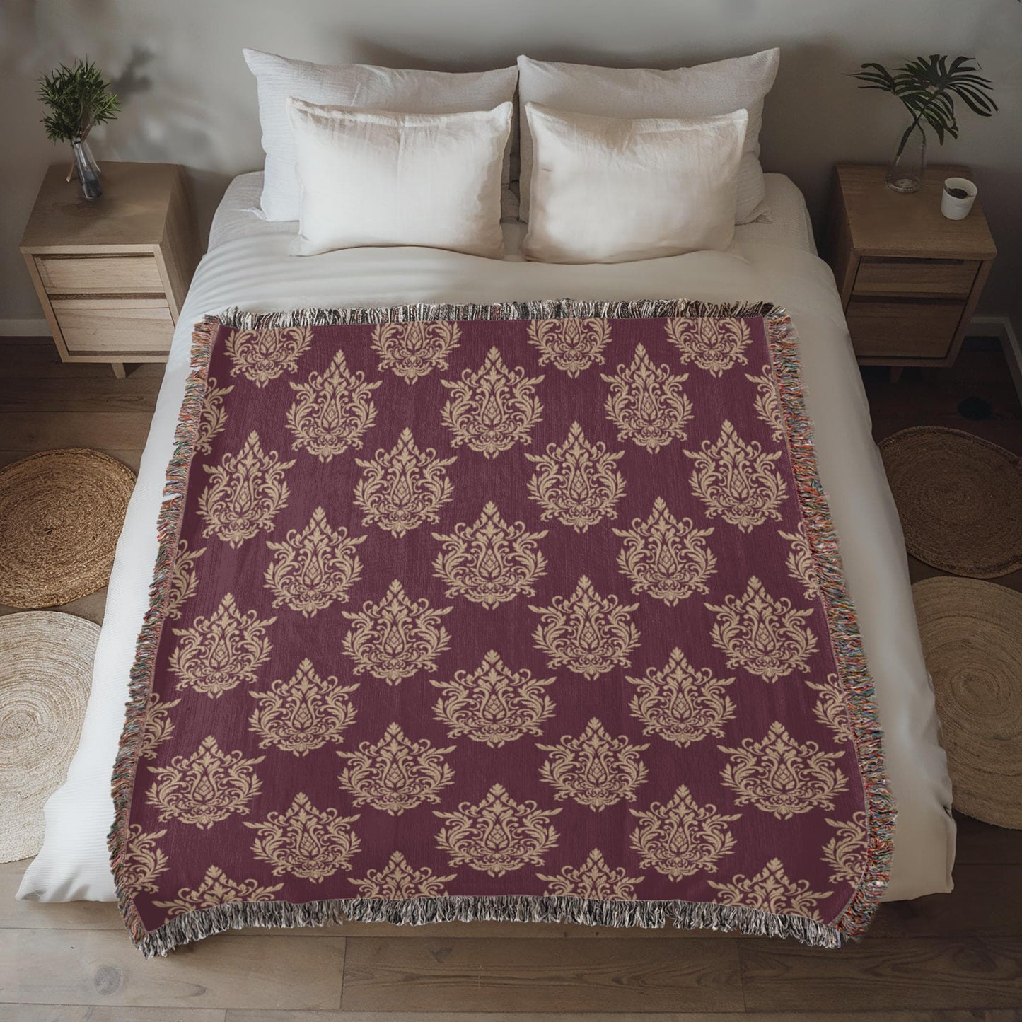 Damask Pattern 013 - 50" x 60" Heirloom Woven Blanket