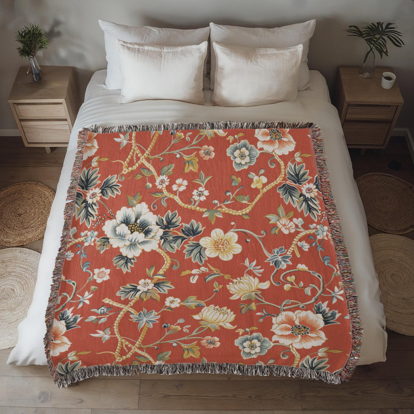 Chinoiserie Pattern 017 - 50" x 60" Heirloom Woven Blanket