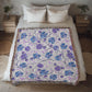 Blue And Purple Floral Pattern 024 - 50" x 60" Heirloom Woven Blanket
