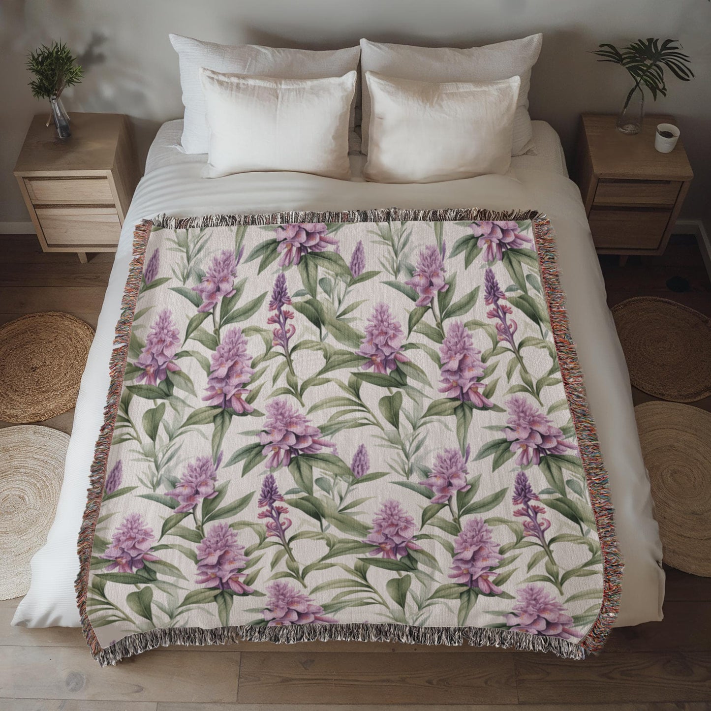 Spring Flowers Pattern 008 - 50" x 60" Heirloom Woven Blanket