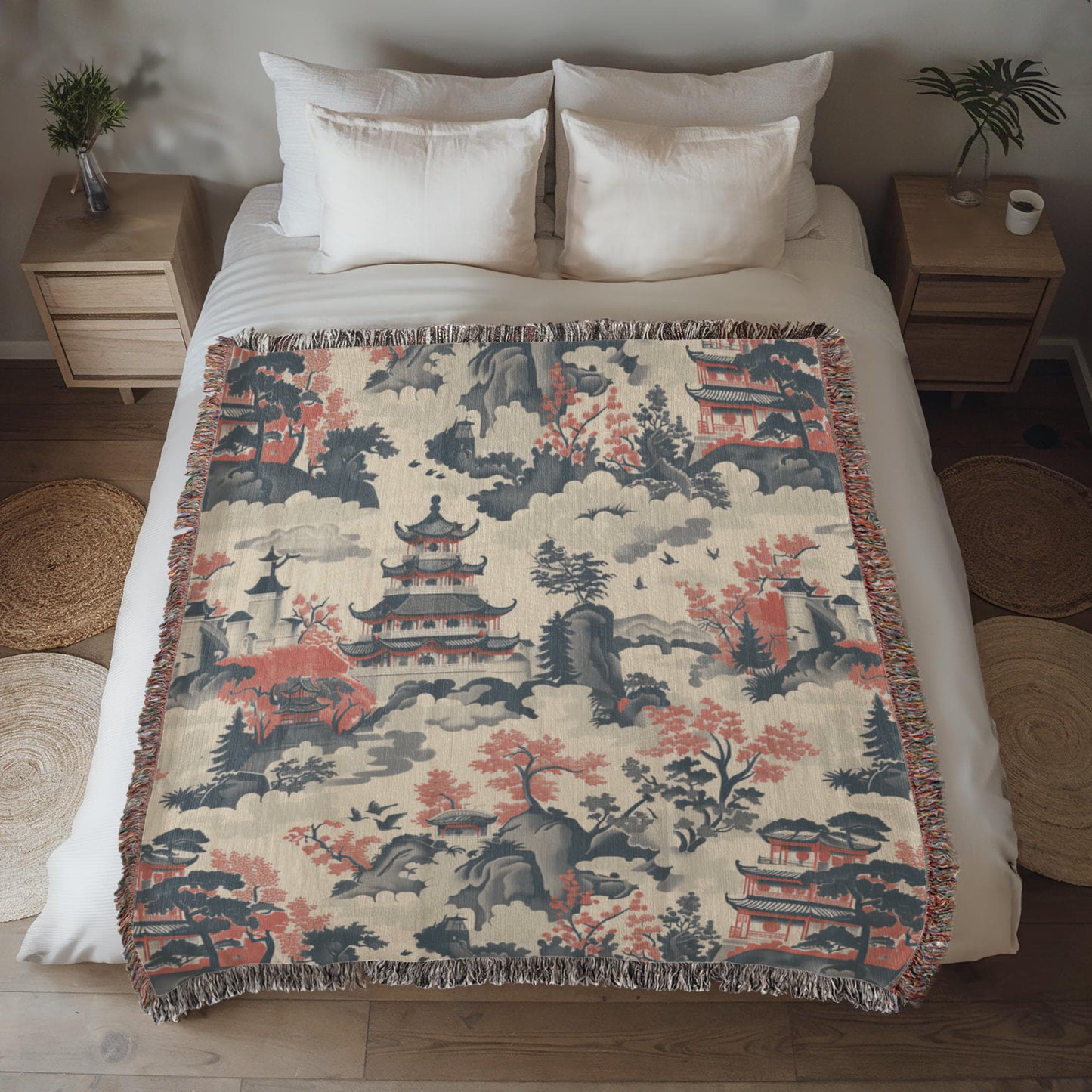 Chinese Ornament Pattern 008 - 50" x 60" Heirloom Woven Blanket