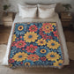 Mexican Floral Fiesta Pattern 045 - 50" x 60" Heirloom Woven Blanket