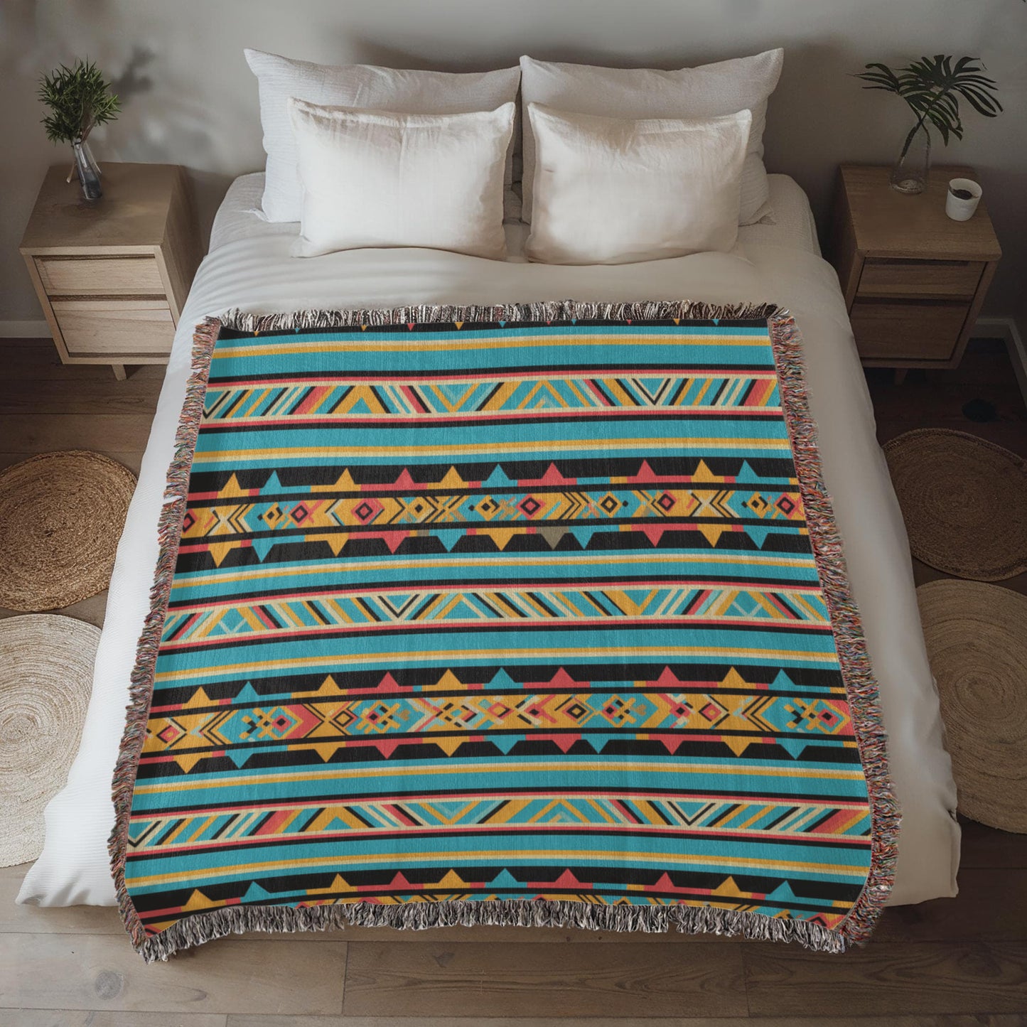 Mexican Textile Pattern 012 - 50" x 60" Heirloom Woven Blanket