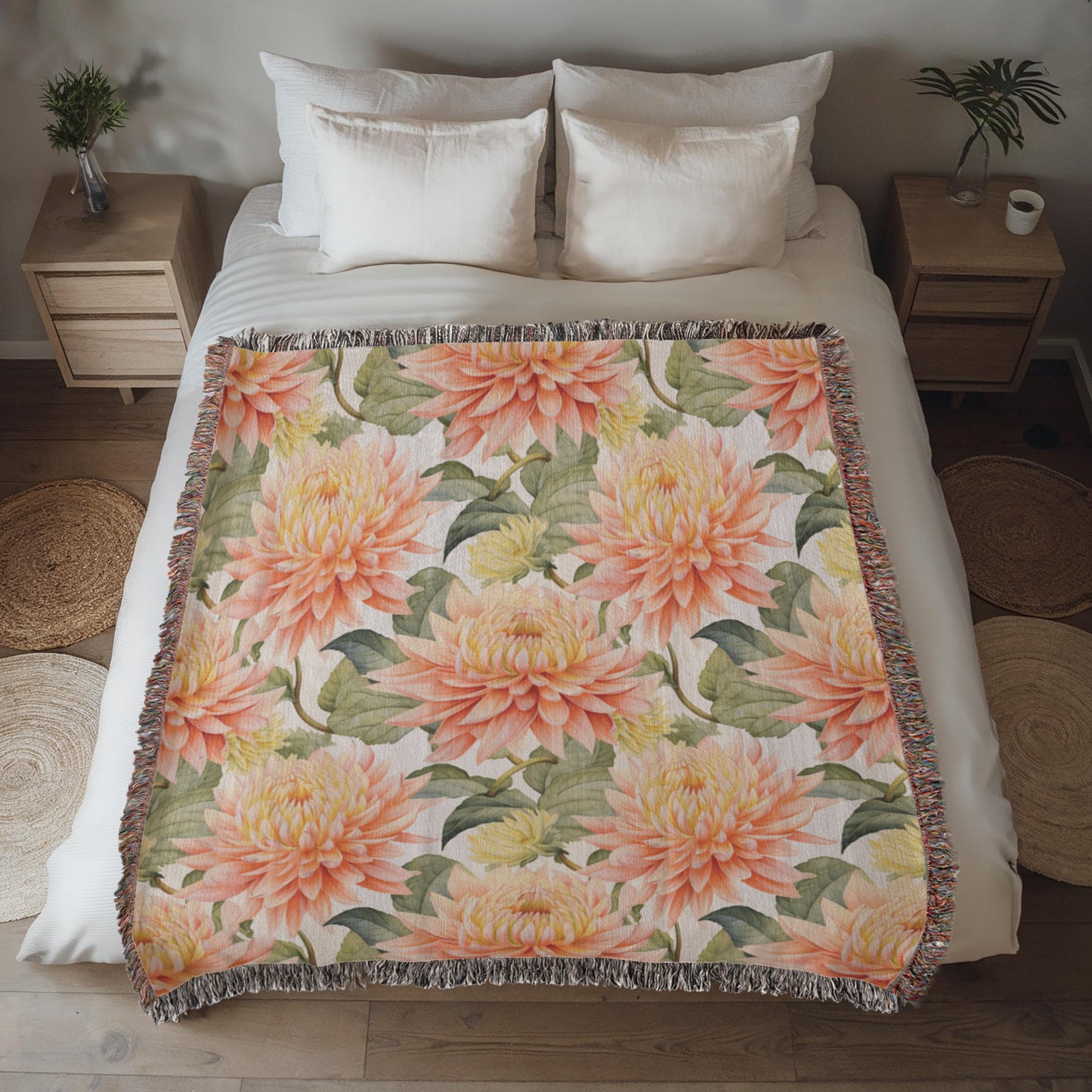 Spring Flowers Pattern 025 - 50" x 60" Heirloom Woven Blanket