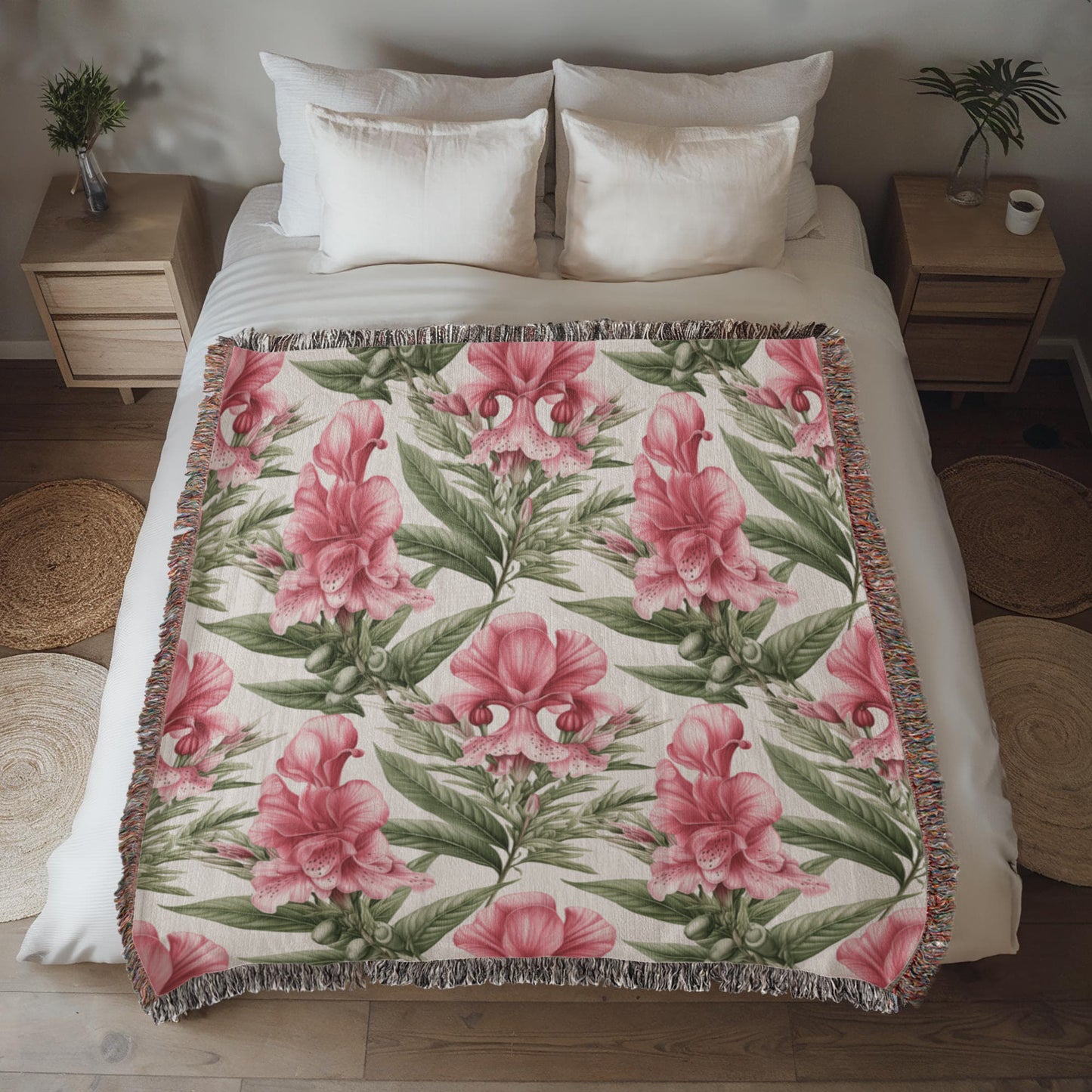 Spring Flowers Pattern 011 - 50" x 60" Heirloom Woven Blanket