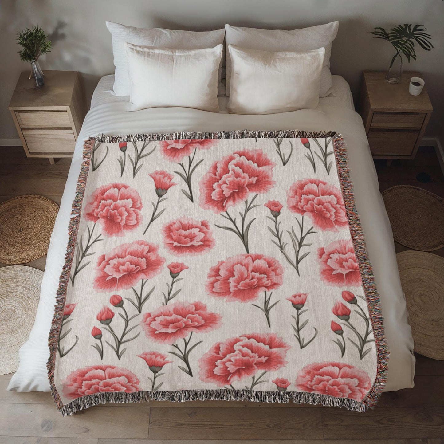 Spring Flowers Pattern 005 - 50" x 60" Heirloom Woven Blanket
