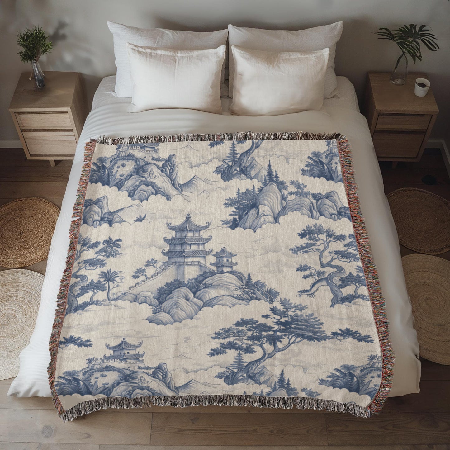 Chinese Ornament Pattern 001 - 50" x 60" Heirloom Woven Blanket