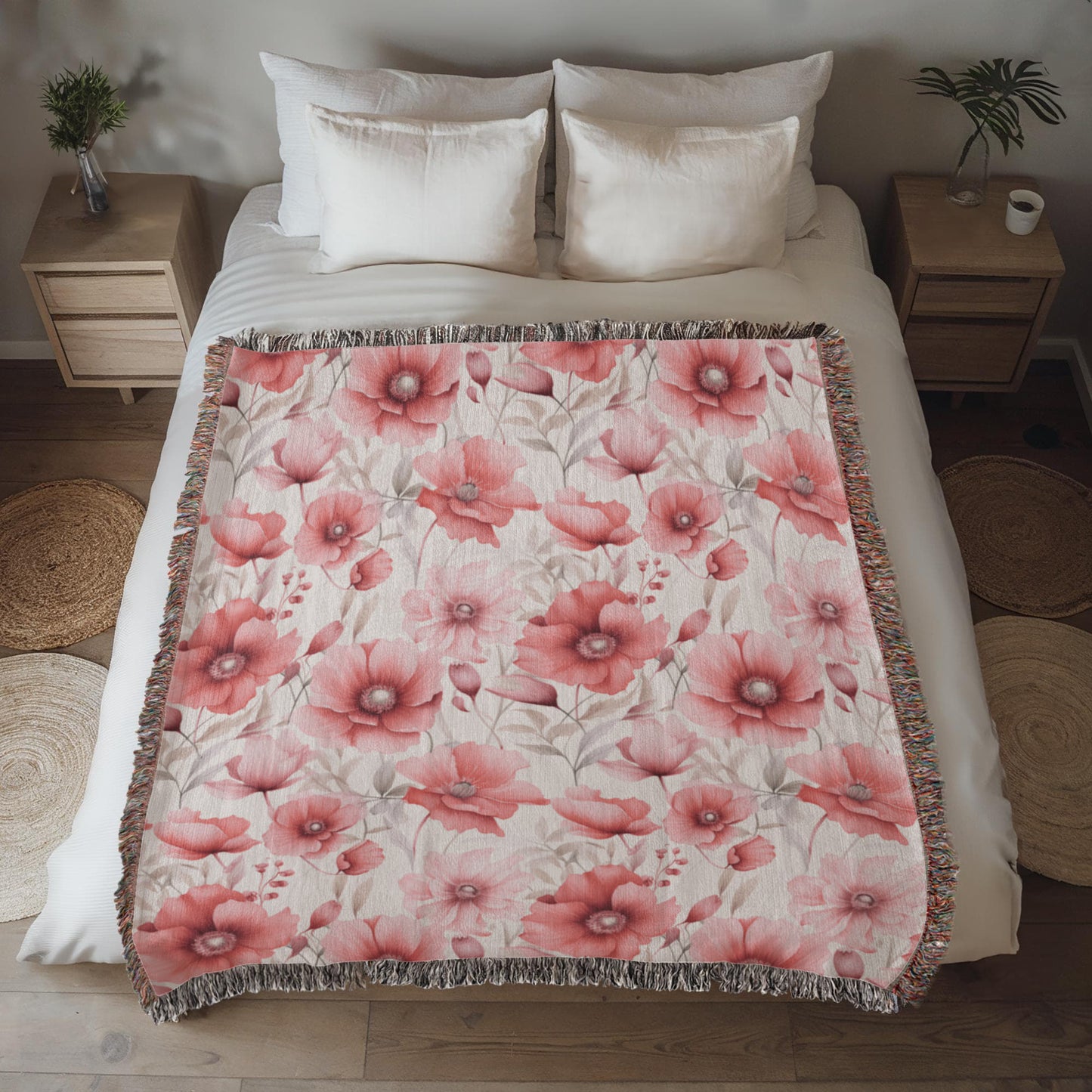 Spring Flowers Pattern 002 - 50" x 60" Heirloom Woven Blanket