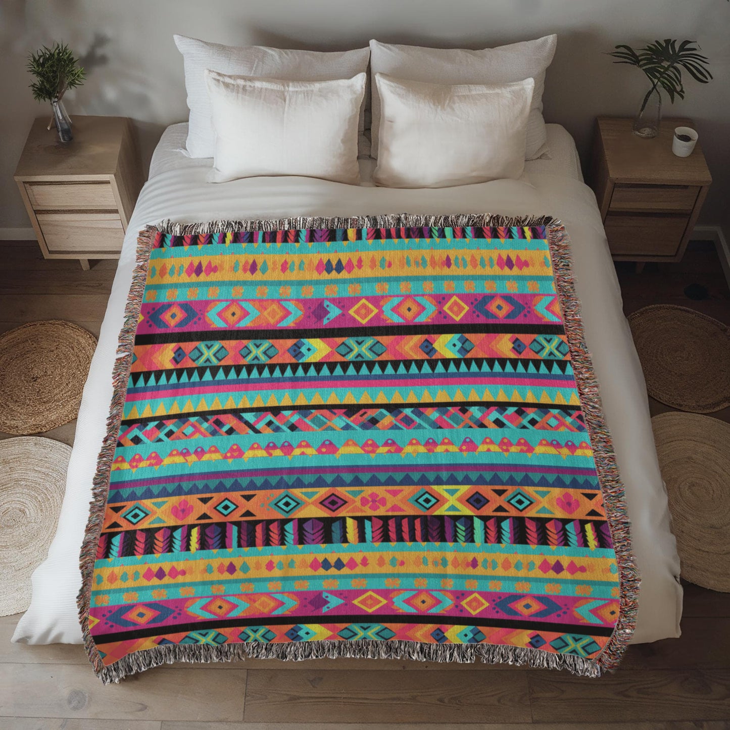 Mexican Textile Pattern 007 - 50" x 60" Heirloom Woven Blanket