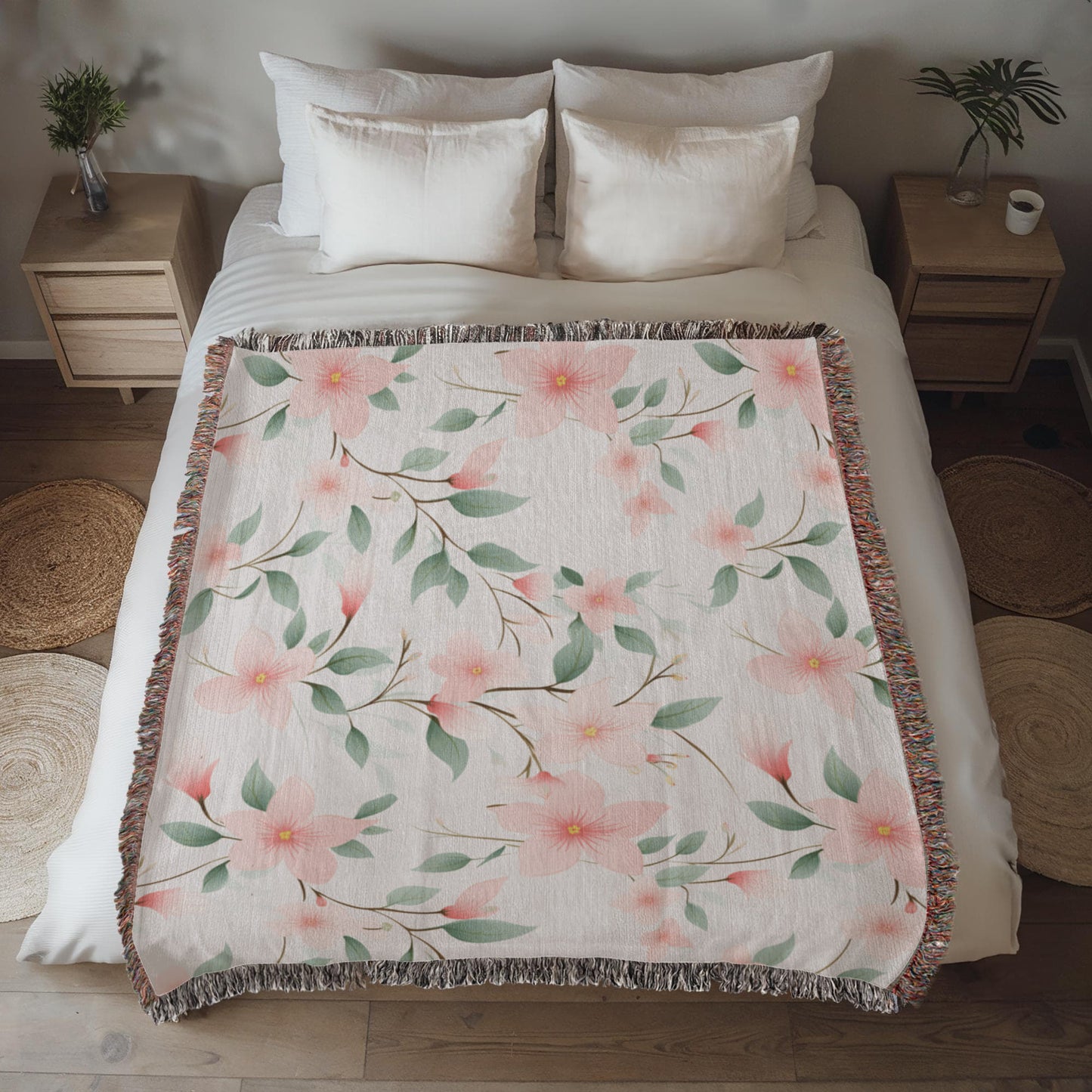 Spring Flowers Pattern 014 - 50" x 60" Heirloom Woven Blanket