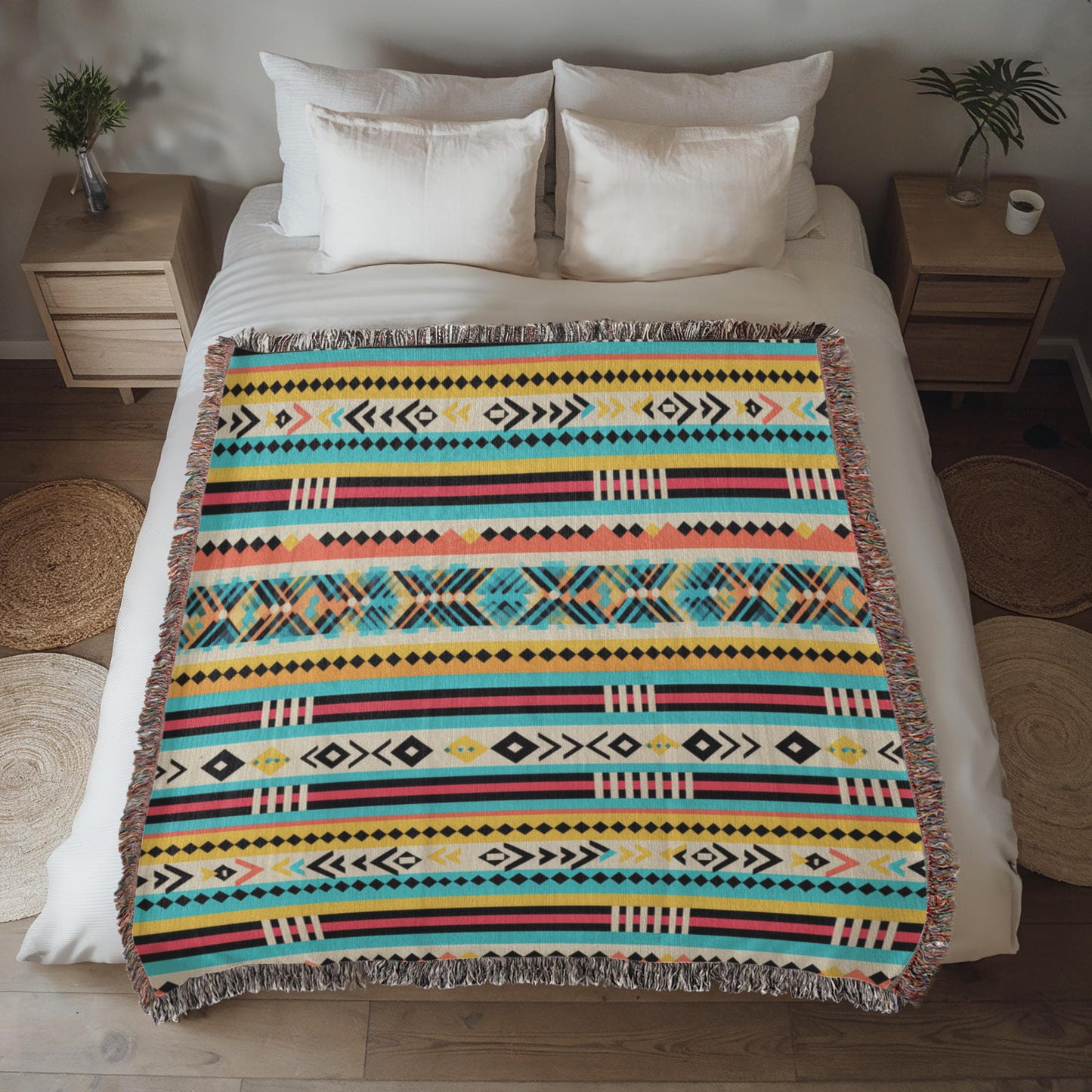 Mexican Textile Pattern 010 - 50" x 60" Heirloom Woven Blanket