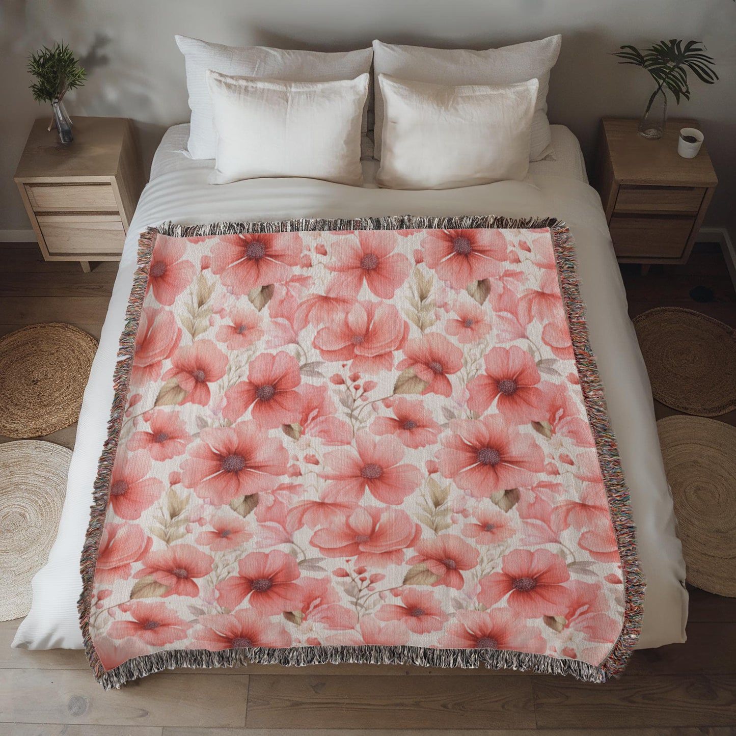 Spring Flowers Pattern 022 - 50" x 60" Heirloom Woven Blanket