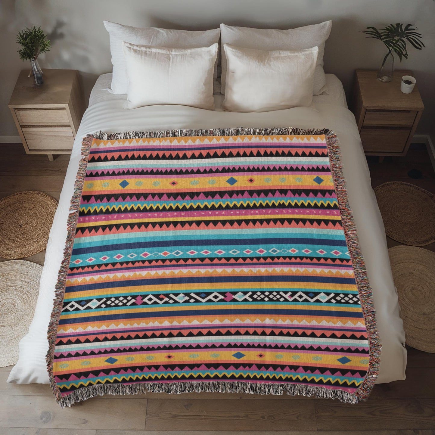Mexican Textile Pattern 003 - 50" x 60" Heirloom Woven Blanket