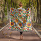 Mexican Floral Fiesta Pattern 007 - 50" x 60" Heirloom Woven Blanket