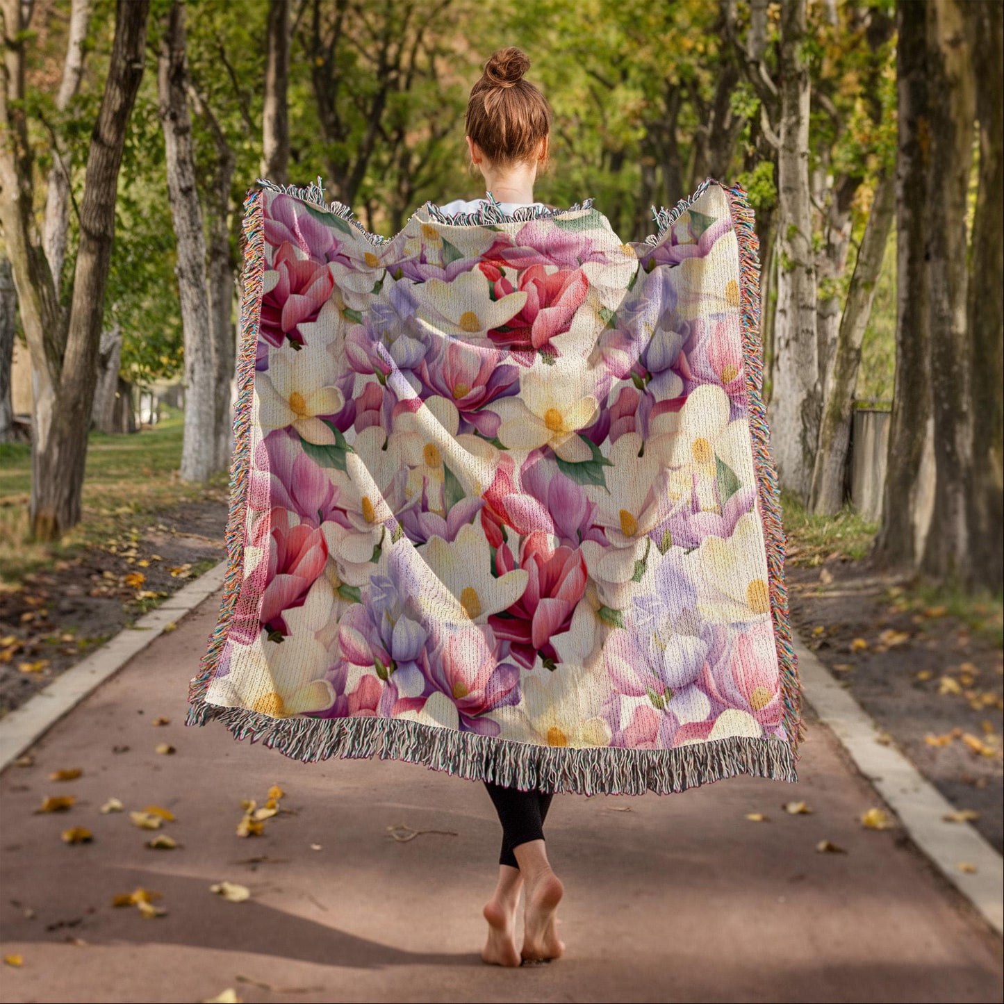 Spring Flowers Pattern 007 - 50" x 60" Heirloom Woven Blanket