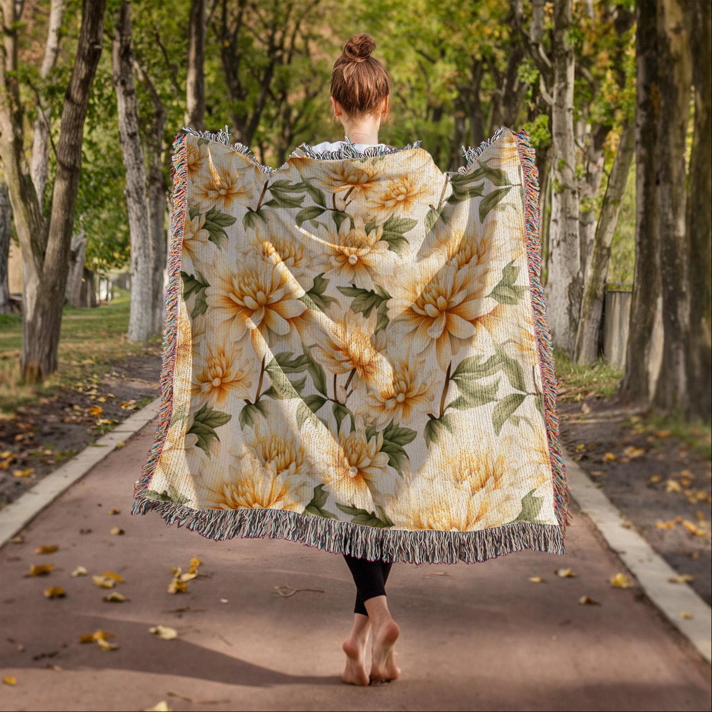 Spring Flowers Pattern 004 - 50" x 60" Heirloom Woven Blanket