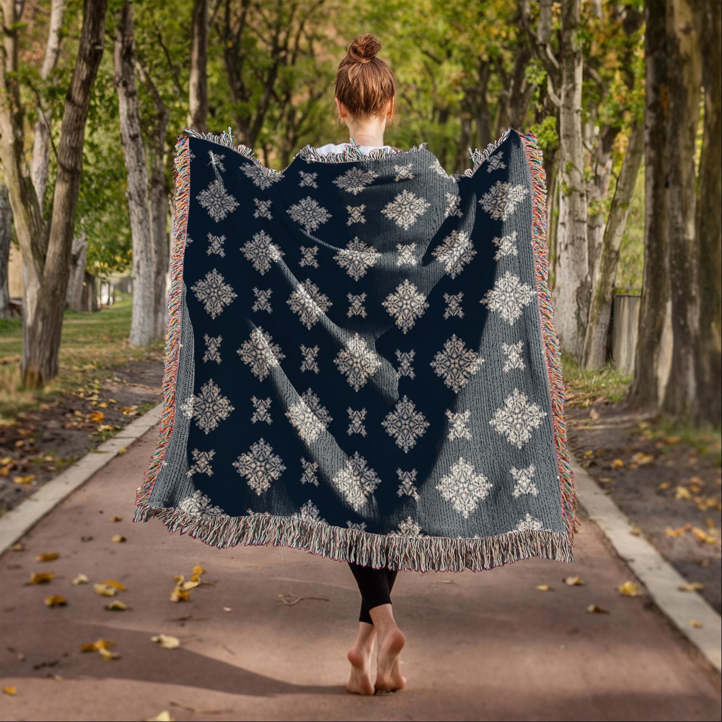 Damask Pattern 010 - 50" x 60" Heirloom Woven Blanket