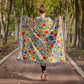 Mexican Floral Fiesta Pattern 009 - 50" x 60" Heirloom Woven Blanket