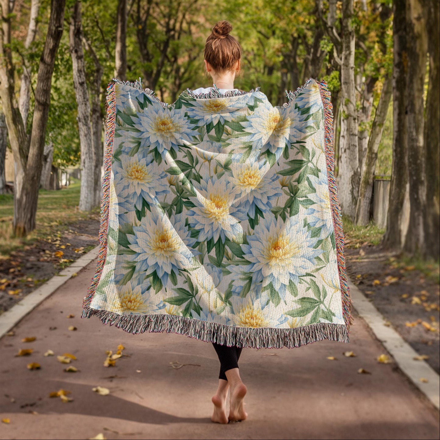 Spring Flowers Pattern 012 - 50" x 60" Heirloom Woven Blanket