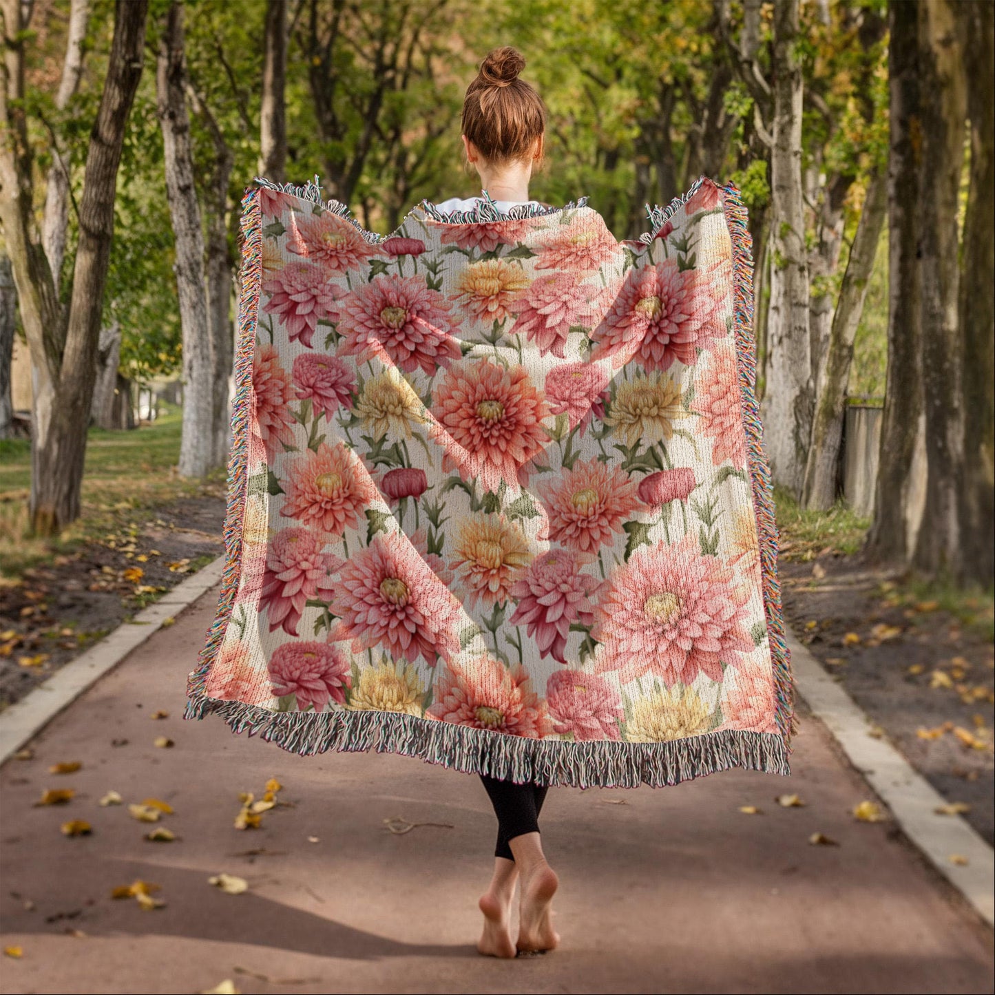 Spring Flowers Pattern 021 - 50" x 60" Heirloom Woven Blanket