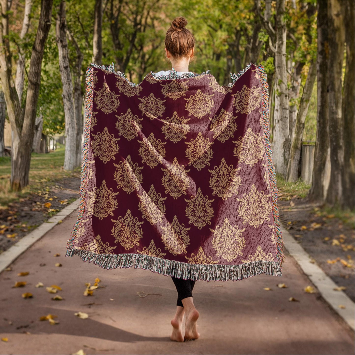 Damask Pattern 013 - 50" x 60" Heirloom Woven Blanket