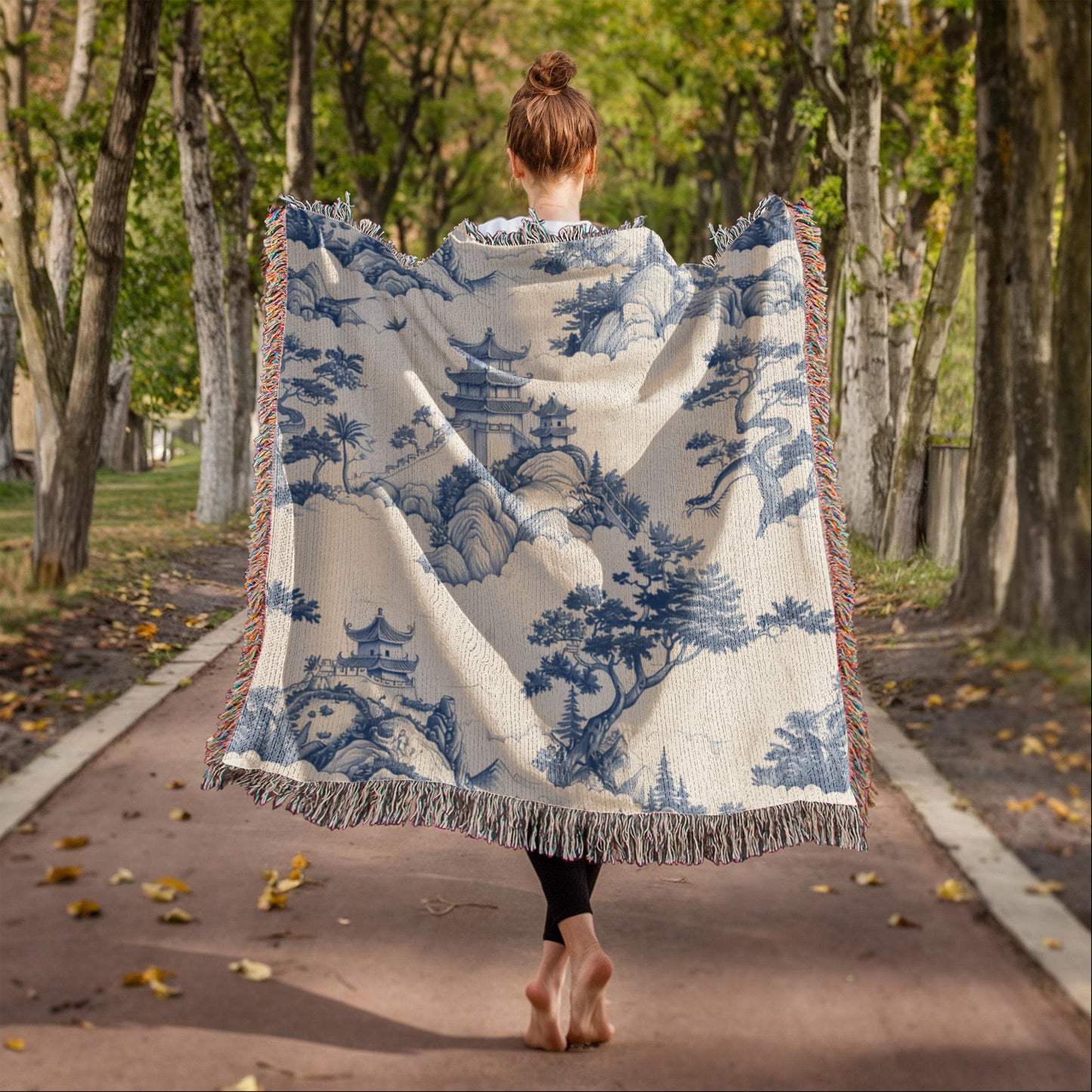 Chinese Ornament Pattern 001 - 50" x 60" Heirloom Woven Blanket