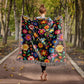 Mexican Floral Fiesta Pattern 028 - 50" x 60" Heirloom Woven Blanket