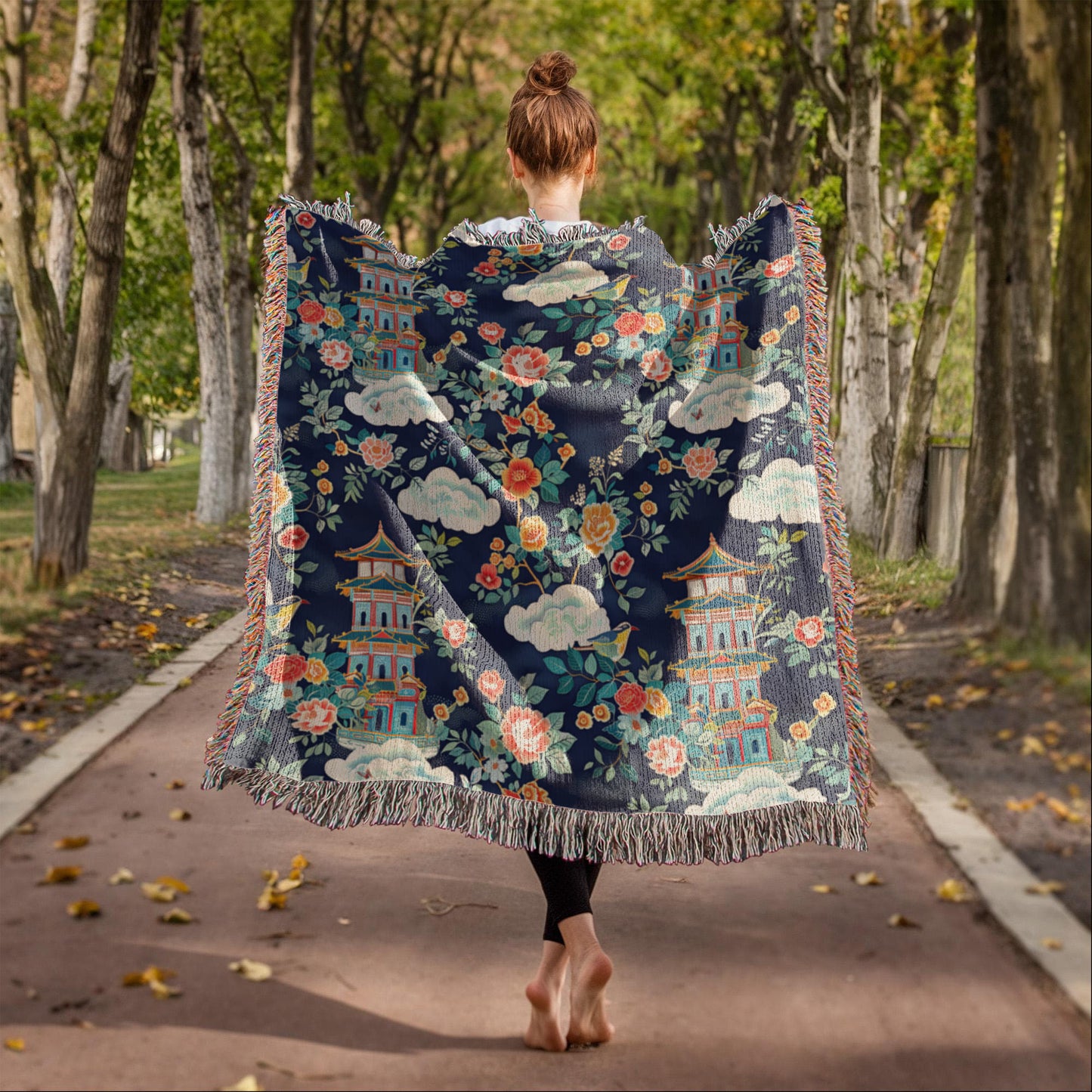 Chinoiserie Pattern 004 - 50" x 60" Heirloom Woven Blanket