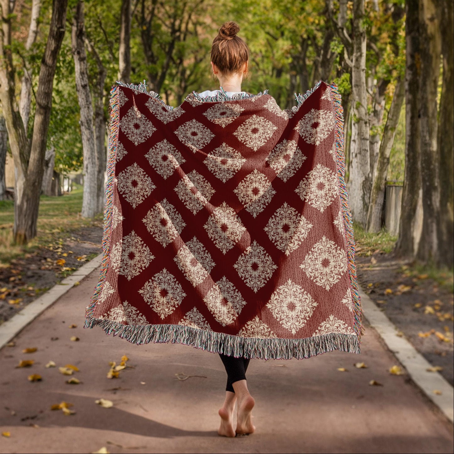 Damask Pattern 019 - 50" x 60" Heirloom Woven Blanket
