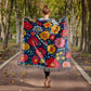 Mexican Floral Fiesta Pattern 048 - 50" x 60" Heirloom Woven Blanket