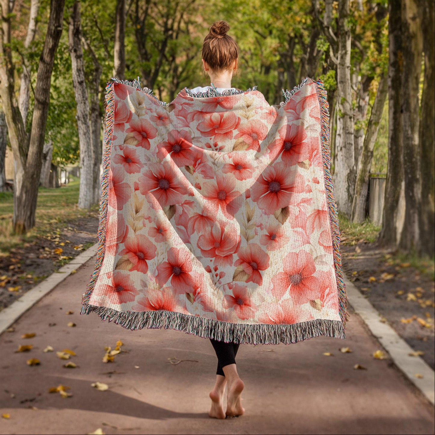 Spring Flowers Pattern 022 - 50" x 60" Heirloom Woven Blanket
